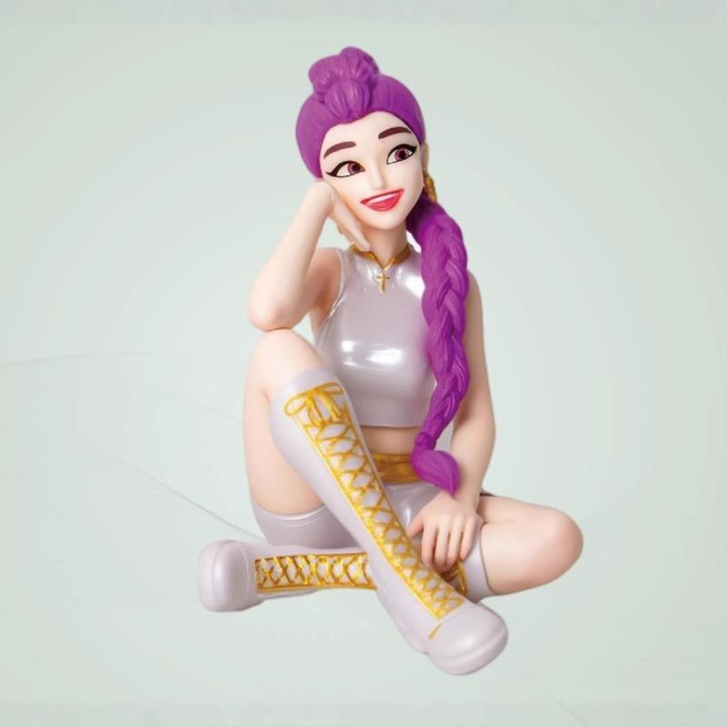 New Kpop Demon Hunter Action Figure Set 3Pcs Cute Anime Girl Collectible Figurines with Stage Outfit Desktop Decoration Doll Toy Gift for Fans Kids