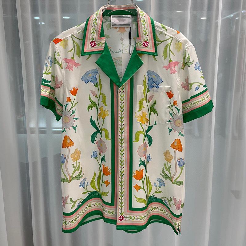

2023 Summer Floral Digital Print Men s Trendy Short-Sleeve Shirt M