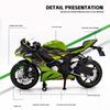1/12 Scale Kawasaki Ninja ZX-6R Racing Cross-country Motorcycle Toy City Diecast Model Super Sport Miniature Collection Boy Kids Gift