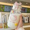 Cute Student Disposable Plastic Cup With Straw For Office And Home Use