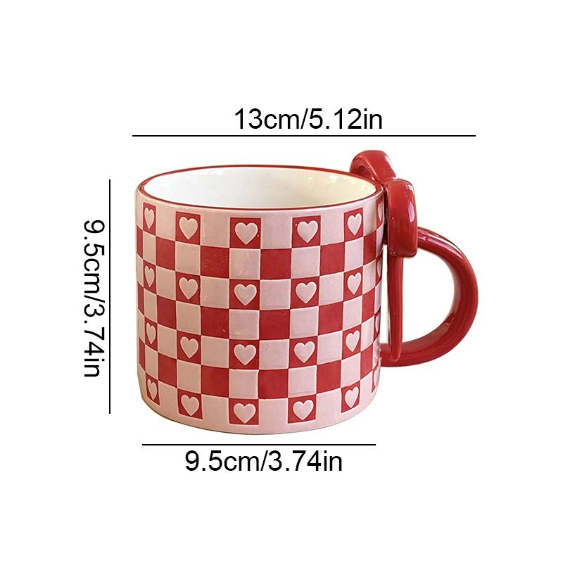 1 szt. Ceramiczny Prezent Gruby Pamiątka Kokarda Trwały Trójwymiarowy Praktyczny Elegancki Kubek Biurowy Domowy