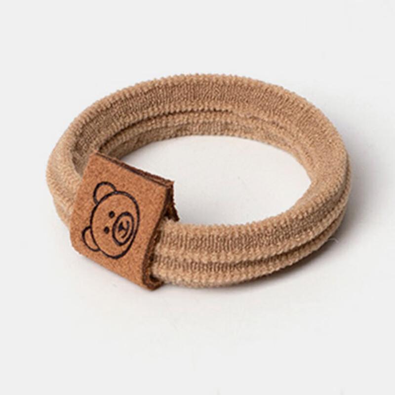 Jiaoxuefei Bear Head Hair Ties, Thick High-Elasticity Rubber Bands, 10 Pieces, Gray, Durable Hair Ties, Elastic Hair Bands for Wome