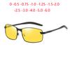 Aluminum Magnesium Night Vision Myopia Sunglasses Men Polarized Square Driving Prescription Spectacles 0 -0.5 -0.75 To -6.0