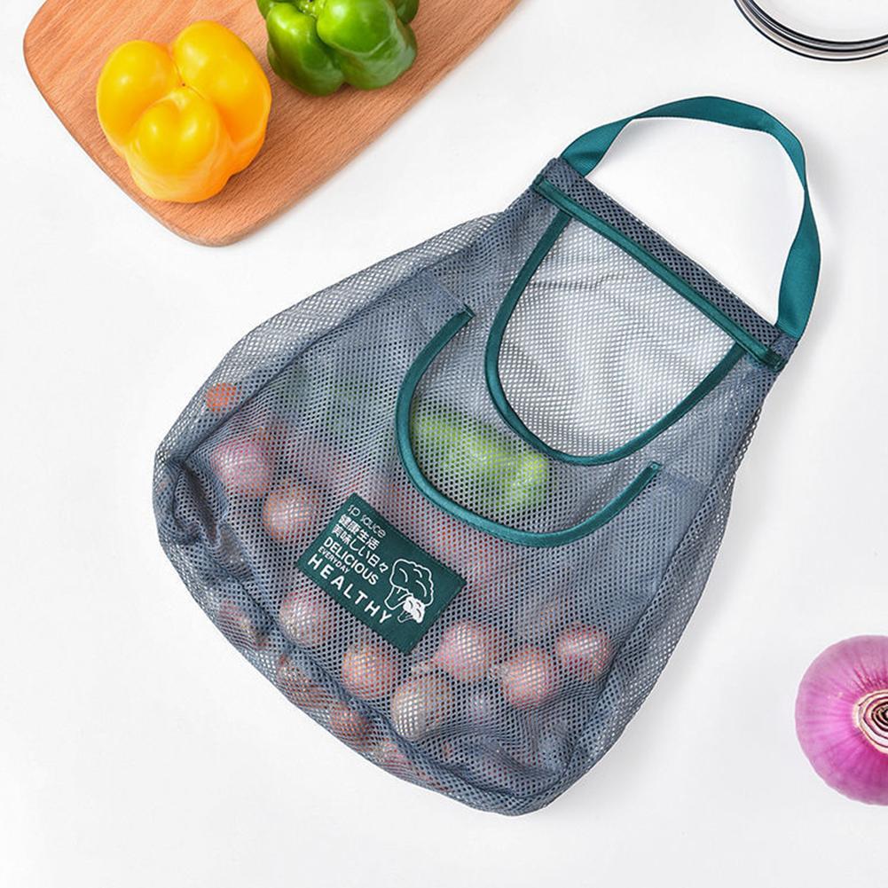 Shopping Handbag Reusable Mesh String Organizer Bag Washable Eco Friendly Hollow Net Portable for Garlic Potatoes Onion