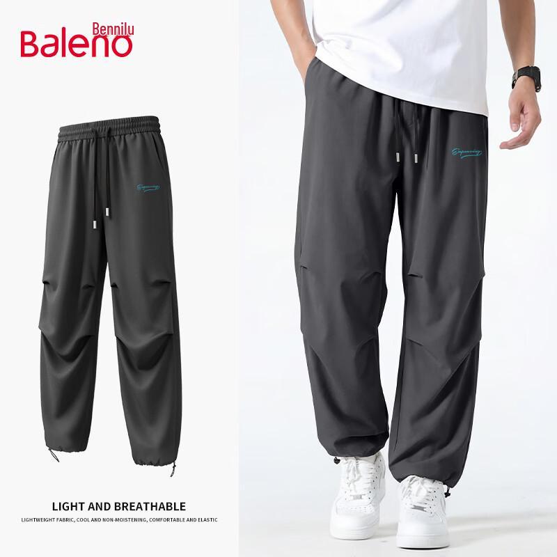 Baleno Men s Ice-Feel Loose Paratrooper Casual Pants M