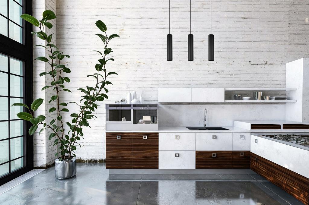 MODERNE DECKENHÄNGELEUCHTE SCHWARZE LED-LAMPE