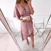2023 European & American Casual V-Neck Irregular Evening Dress for Women