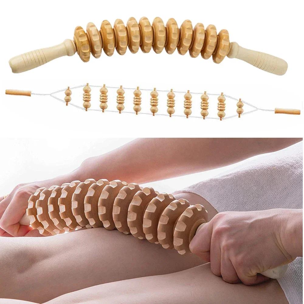 Holztherapie Massagegeräte zur Körperformung Maderotherapie Set Lymphdrainage Massagegerät Körper Anti-Cellulite Muskel Schmerzlinderung