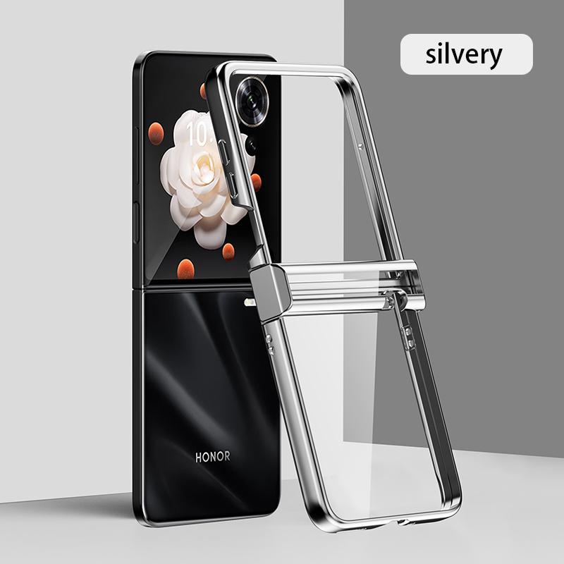 Case For Honor Magic V Flip MagicV VFlip Ultra Thin Hard Electroplated Color / Split Body Transparent Cover Protection Shockproof Back Anti Drop Shell