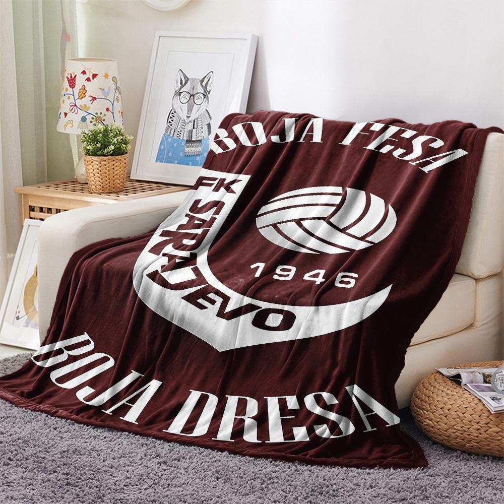 FK Sarajevo Print Flannel Blanket, High quality Comfortable for All Seasons, Home Decor, Warmth and Comfort, Perfect for Christmas Gifts