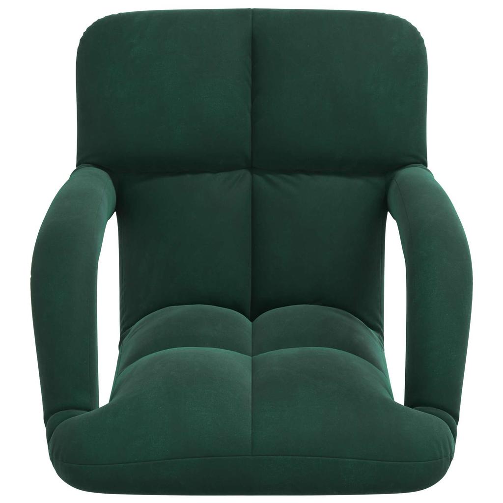 Adjustable Floor Chair Dark Green Velvet