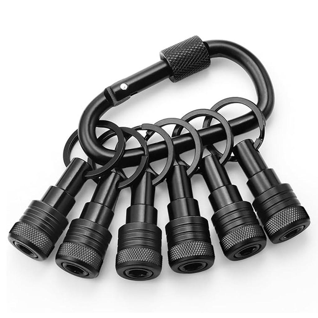Hex Shank Keychain Socket Set with Carabiner and Extension Rod