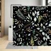 Leaves Shower Curtain Watercolor Tree Branch Leaf Vine Plant Bath Curtain Modern Fabric Nordic Bathroom Decor