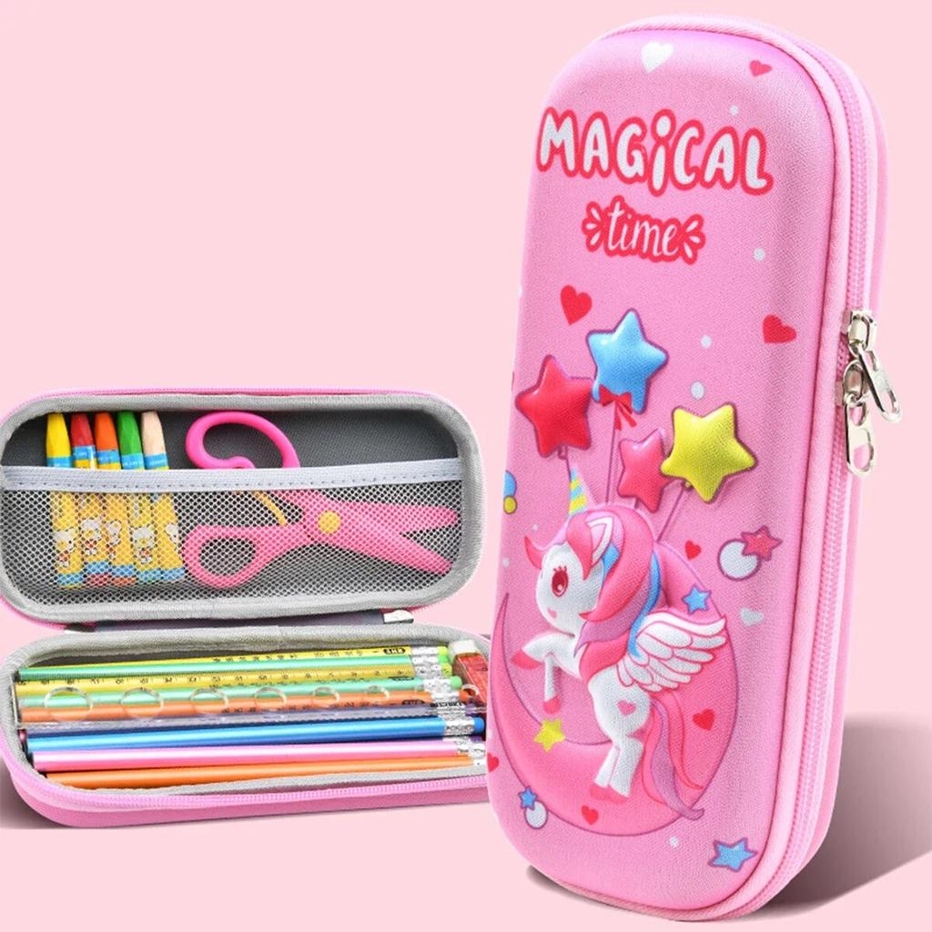 Cartoon 3D Pencil Case Kawaii Large Capacity Waterproof Pen Bag Stationery Storage Box for School Supplies