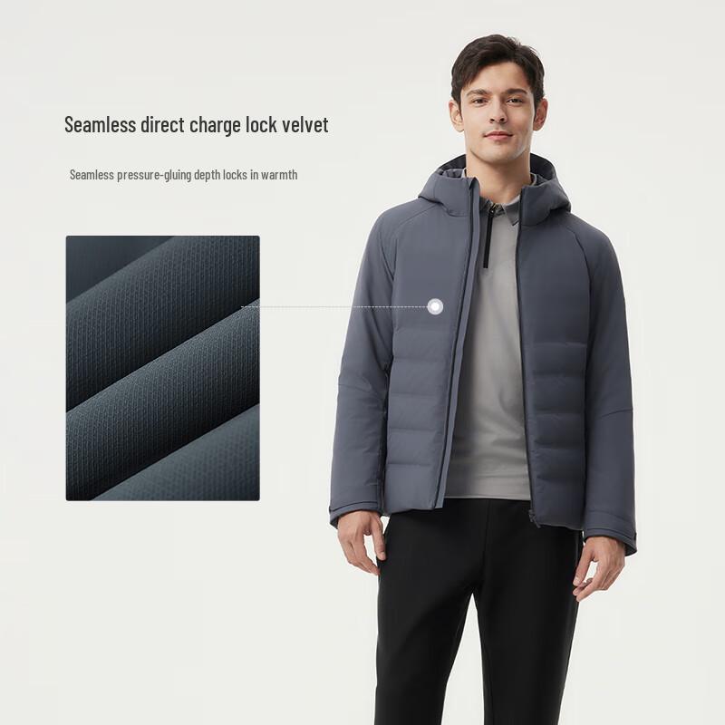 Tanbor Men's Short Hooded Business Casual Lightweight Down Jacket
