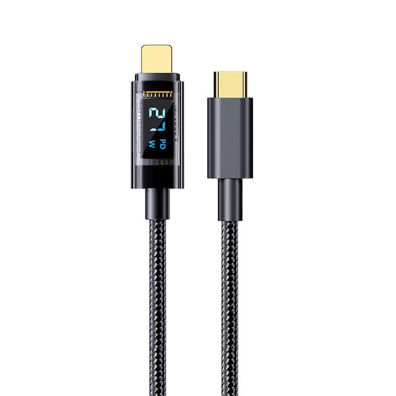 6A Transparent Type-C Data Cable, 100W Super Fast Charging, Compatible with Huawei, Xiaomi, and Apple Devices.