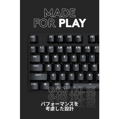 Logitech G Gaming Keyboard G413TKLSE Wired Tenkeyless Tactile Reliable Keying Feel Japanese Layout High Durability PTB Keycap Gaming Keyboard Mechanic