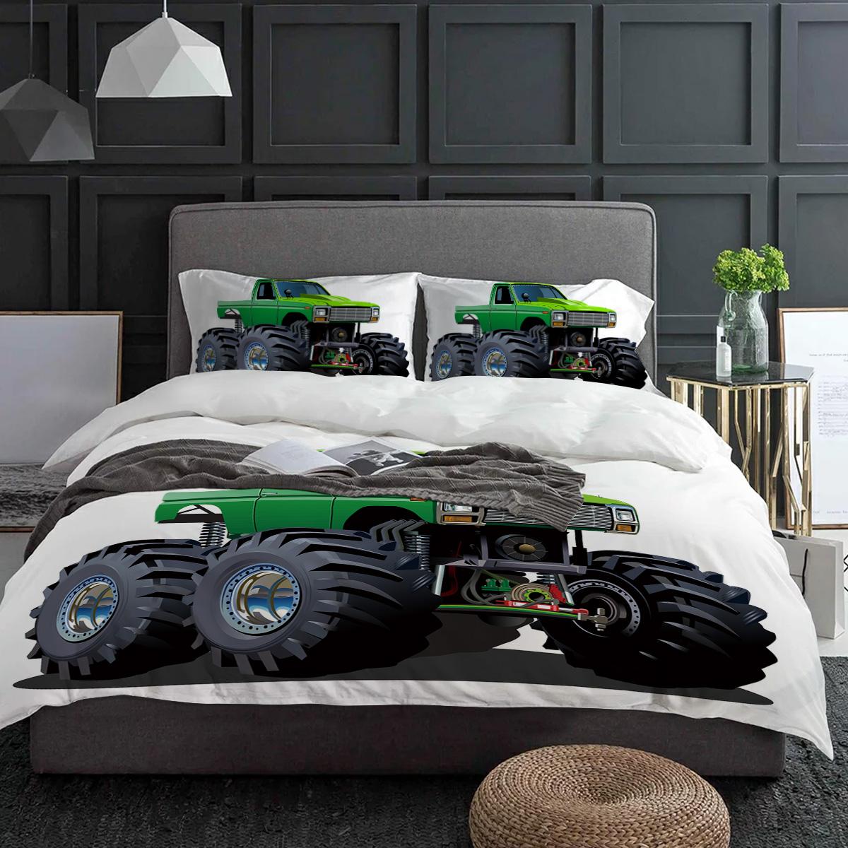 

Cartoon Race Car Bedding Set 3pcs Boys Girls Duvet Cover Pillowcase Kids Adult Quilt Cover Double Bed Set Home Textile EU single(135x200cm)