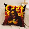 LOGO OOzzy Osbourne  Cushion Cover Silky Short Plush Invisible Zipper Dustproof Sofa Pillow Case for Home Decor