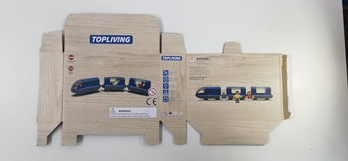 Tren Magnetic Interurban cu Baterii TOPLIVING cu Figurine Jucărie Tren din Lemn, Jucărie Tren Locomotivă pentru Copii Mici 3-5 Ani