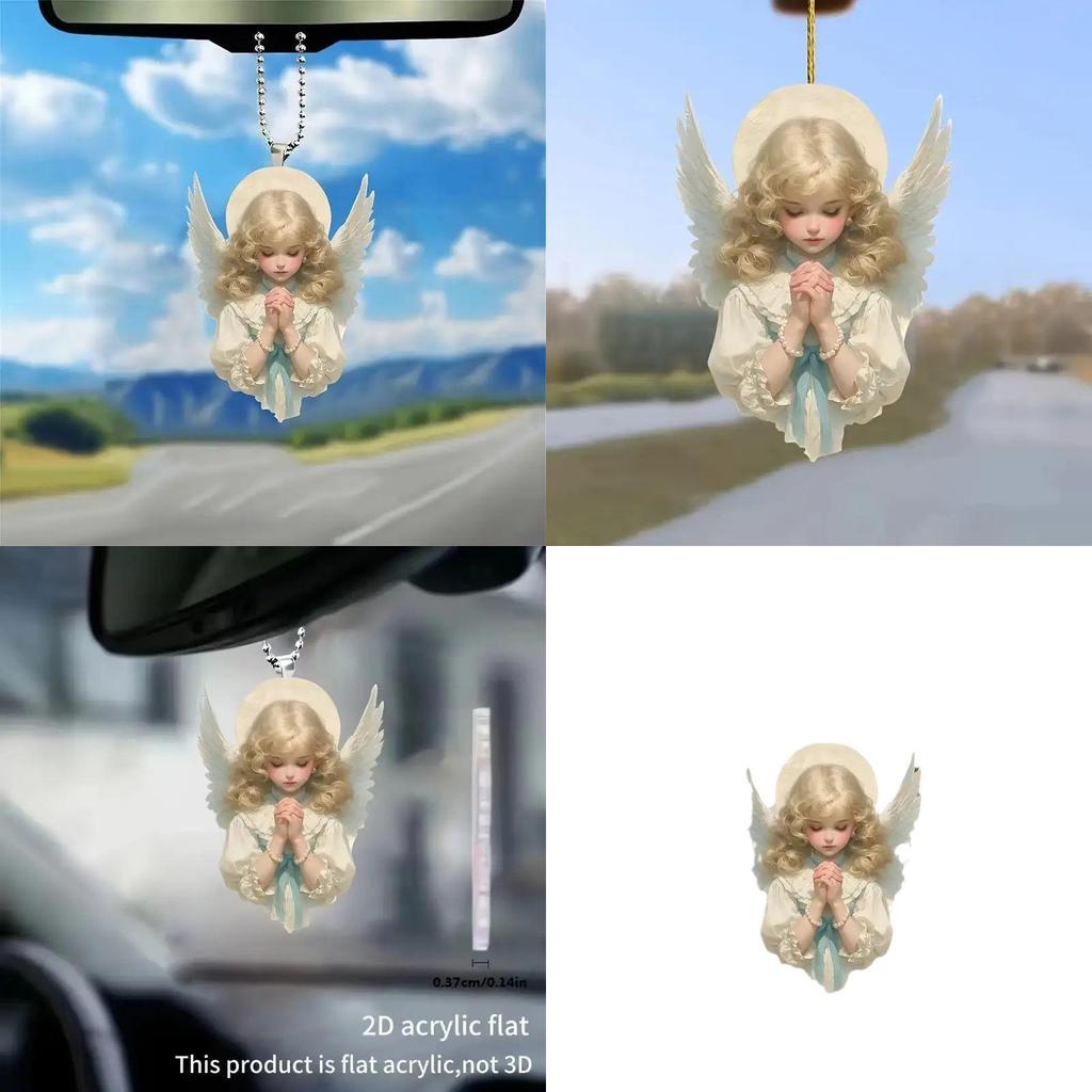 Acrylic Angel Car Interior Decor Pendant For Stylish Vehicle Accessories