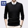 Luomeng Men's Winter V-Neck Thickened Knit Sweater WLL204