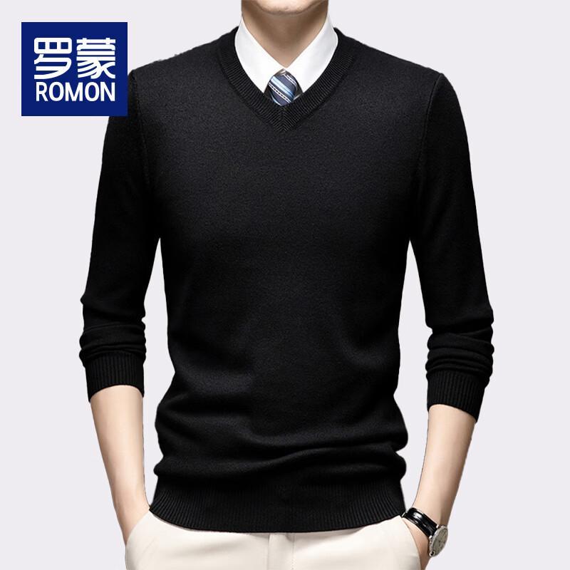 Luomeng Men's Winter V-Neck Thickened Knit Sweater WLL204