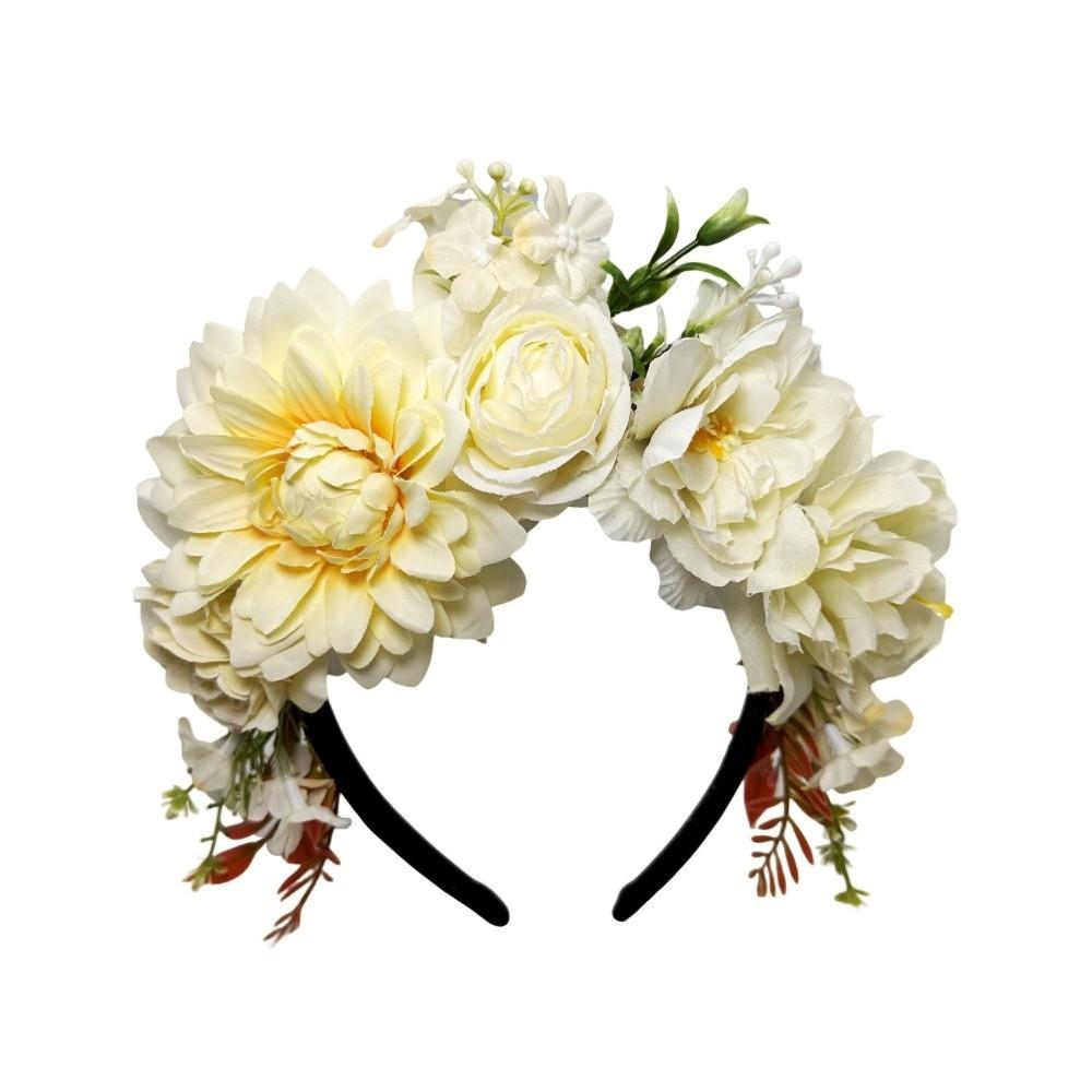 Bandeau Floral en Tissu Doux Couronne de Fleurs pour Photographie de Bal Headpiece en Fleur Tissu Femme