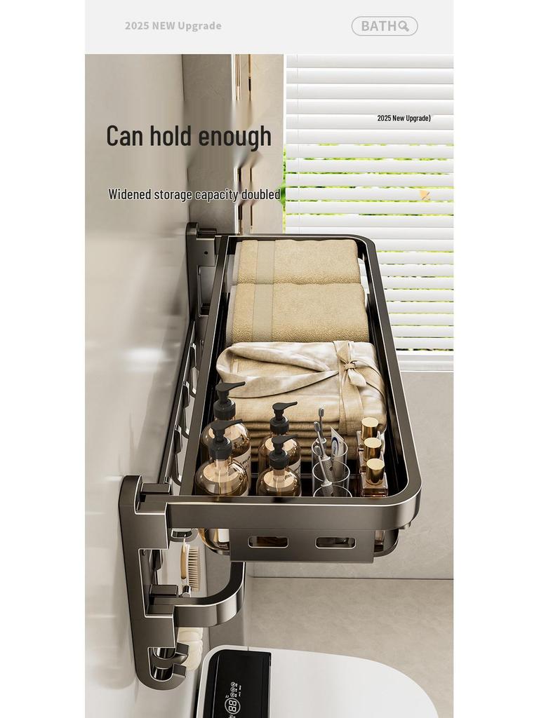 Wandmontierter, faltbarer Badezimmer-Handtuchhalter ohne Bohren