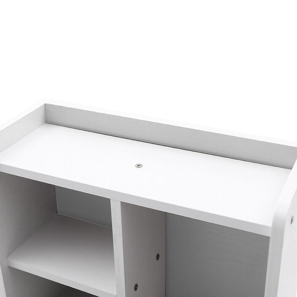White Tall Nightstand 3-Drawer Bedside Table with Storage Shelf 85cm Height Cabinet