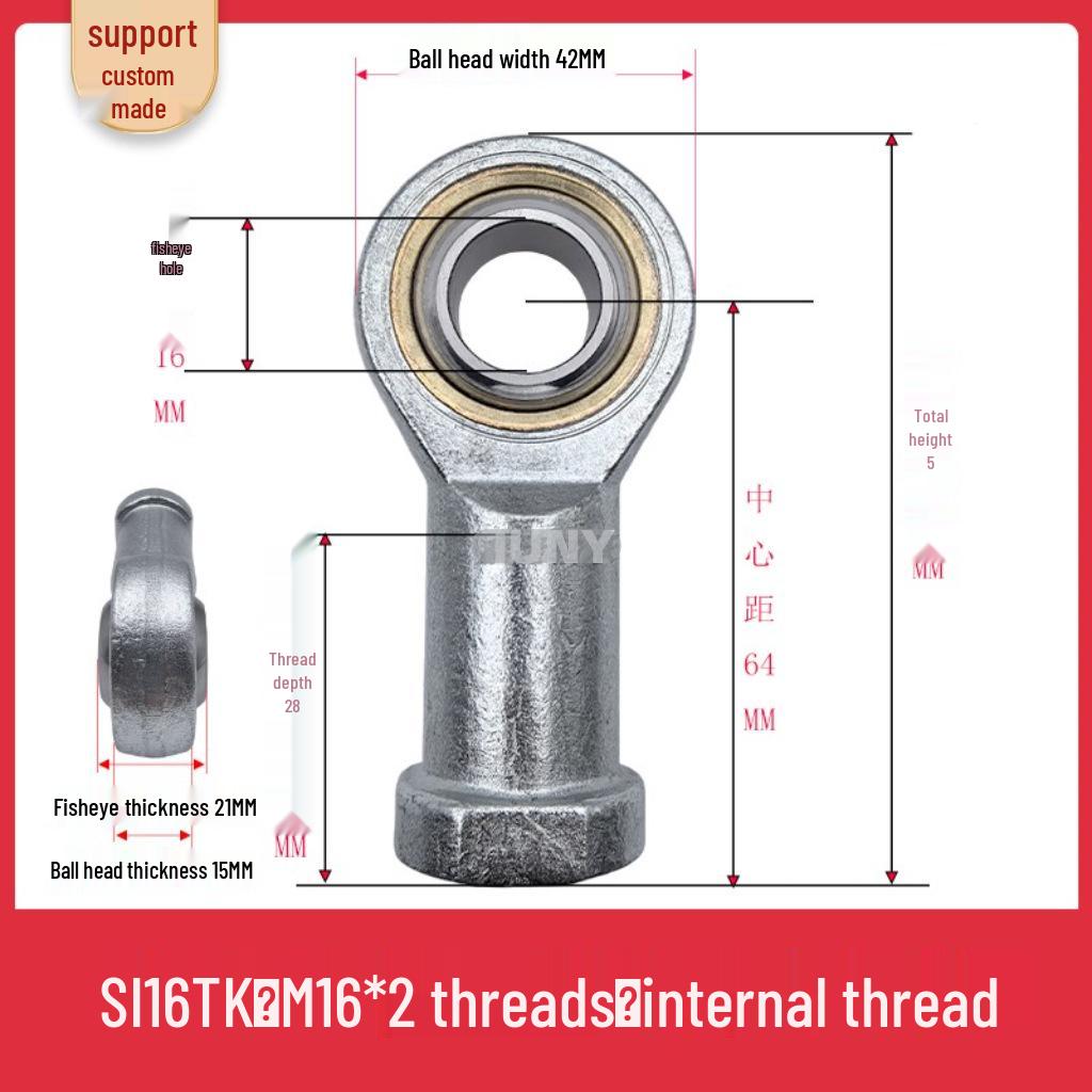 Spherical Plain Bearings: Universal Joint Ball Joint Rod End, Internal SI, External SA, Sizes 5-40
