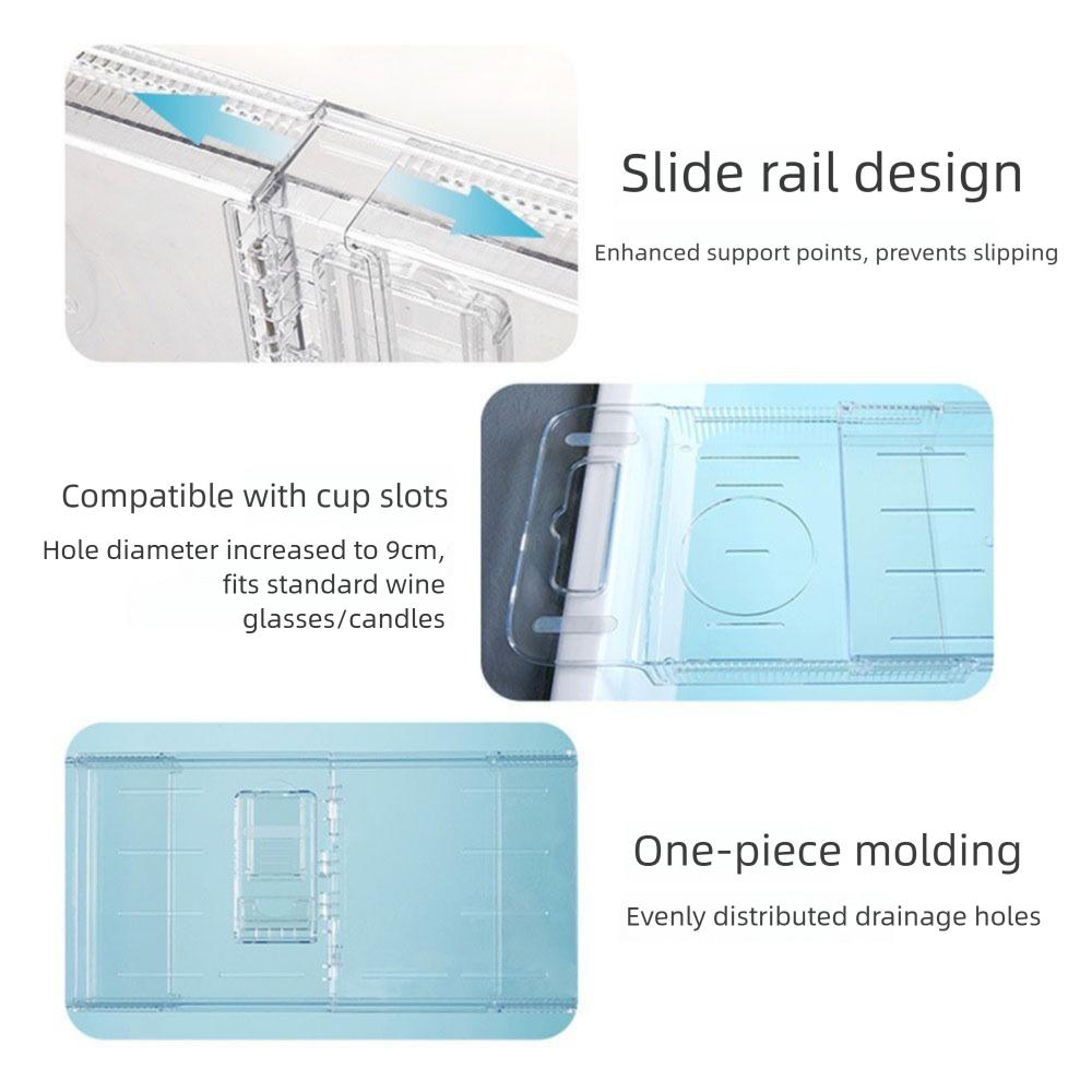 Adjustable Length Expandable Bathtub Tray Anti-Slip Transparent Bathtub Table  Gift Giving