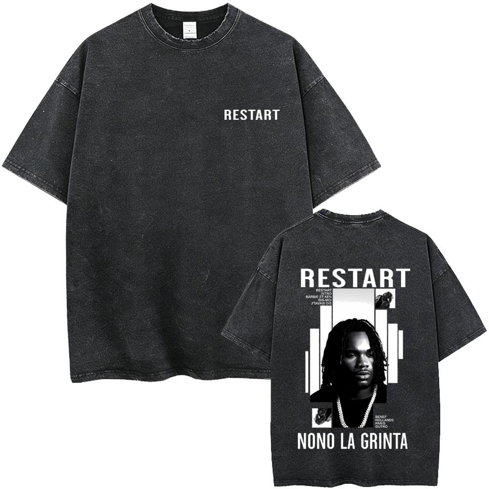 Washed Vintage Rapper SDM A La Vie A La Mort Album Graphic Tshirt Men Hip Hop Fashion Pop Music Tshirts Male Oversized T Shirt S