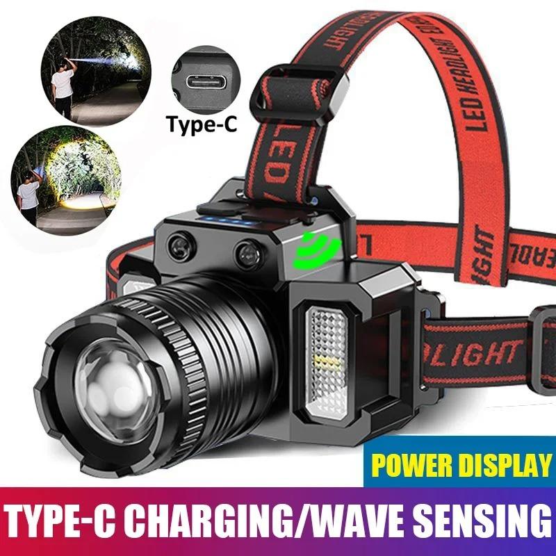 1500mAh LED Sensor Headlamp 5 Modes Camping Search Light T51 Head Flashlight Rechargeable Powerful Head Lamp Front Lanterns Headlights