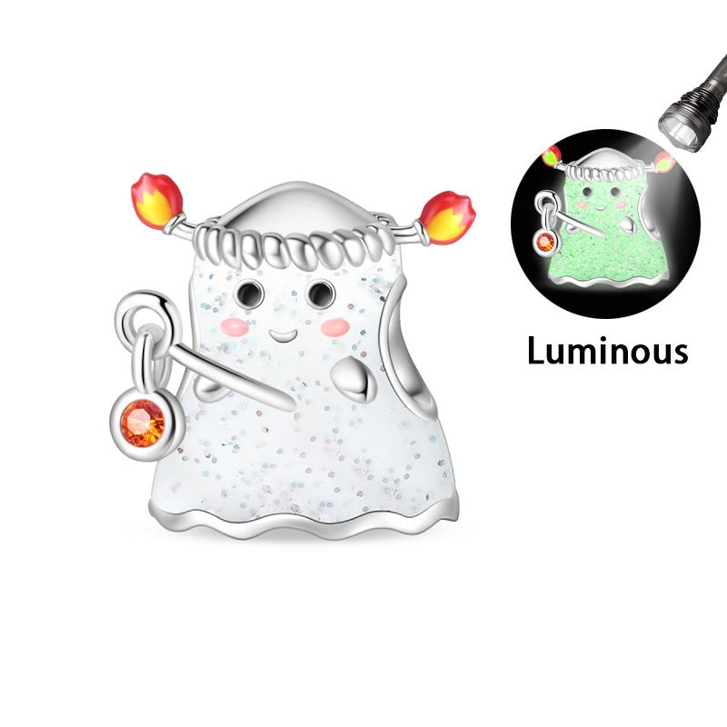 Original Copper Color Fashion Halloween Series Luminous Skull Elf Pumpkin Charms Beads Fit Qikaola Bracelets Diy Jewelry