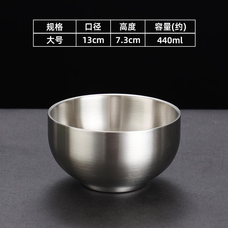 Ciotola per Kimchi in Acciaio Inox 304 Coreana Ciotola per Riso al Vapore a Doppio Strato Stoviglie Antiscottatura per Bambini Ciotole per Zuppa di Frutta per la Casa