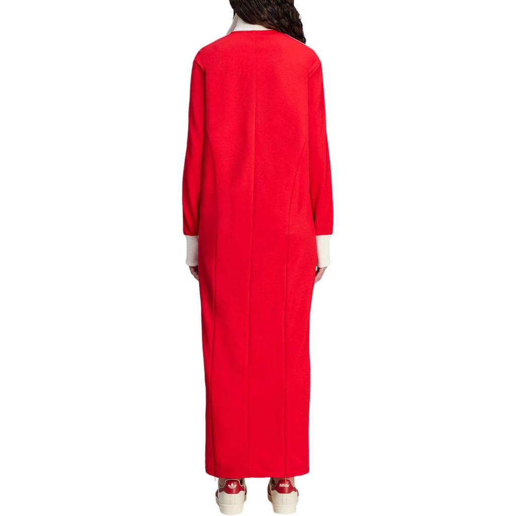 Adidas Originals Avavav Collaboration FW24 Fashionable Long Sleeve Sports Dress Women Dresses Red JG1424