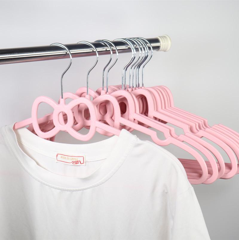Pink Heart Bow Shaped Non-slip Clothes Hanger for Student Dorms