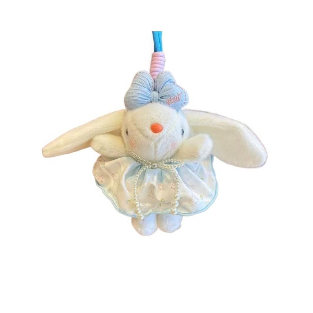 19cm Cartoon Keyrings Soft Plush Keychains Creative Plush Rabbit Key Ring Backpack Accessory