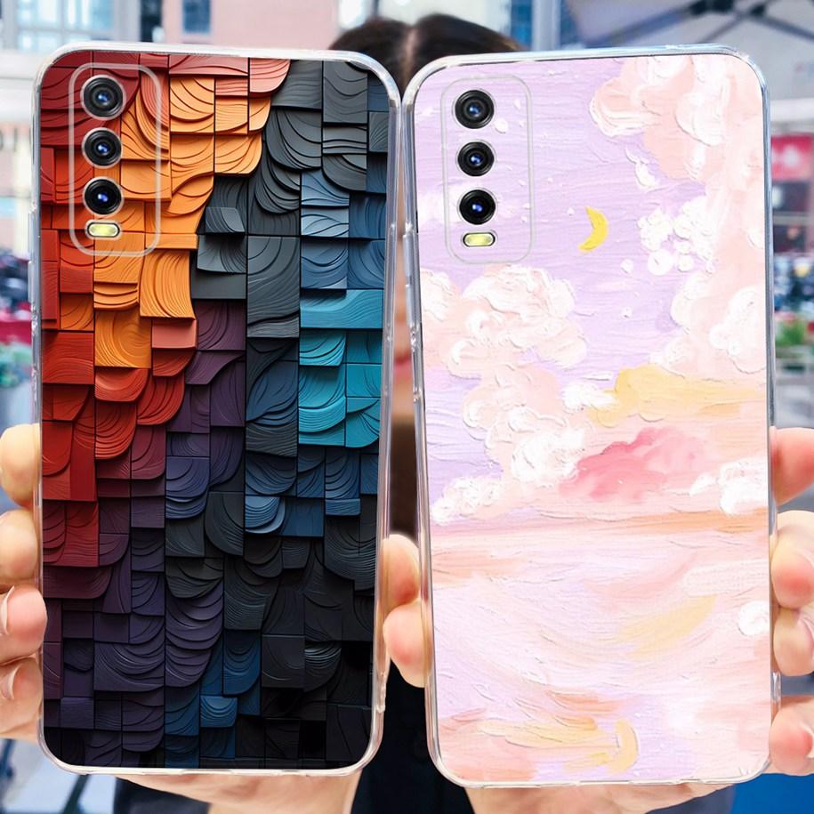 For Vivo Y11s Y12s Case V2028 V2026 V2033 Popular Flower Clear Silicon Back Cover For Vivo Y20 Y20i Y20s V2029 V2027 V2032 Funda
