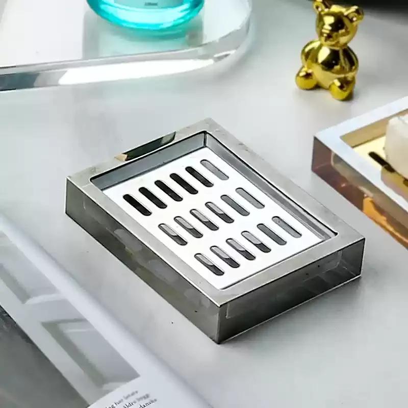 European Grey Crystal Glass Lotion Bottle Mouthwash Cup Toothbrush Shelf Bathroom Accessories Luxury Crystal Toothbrush Shelf