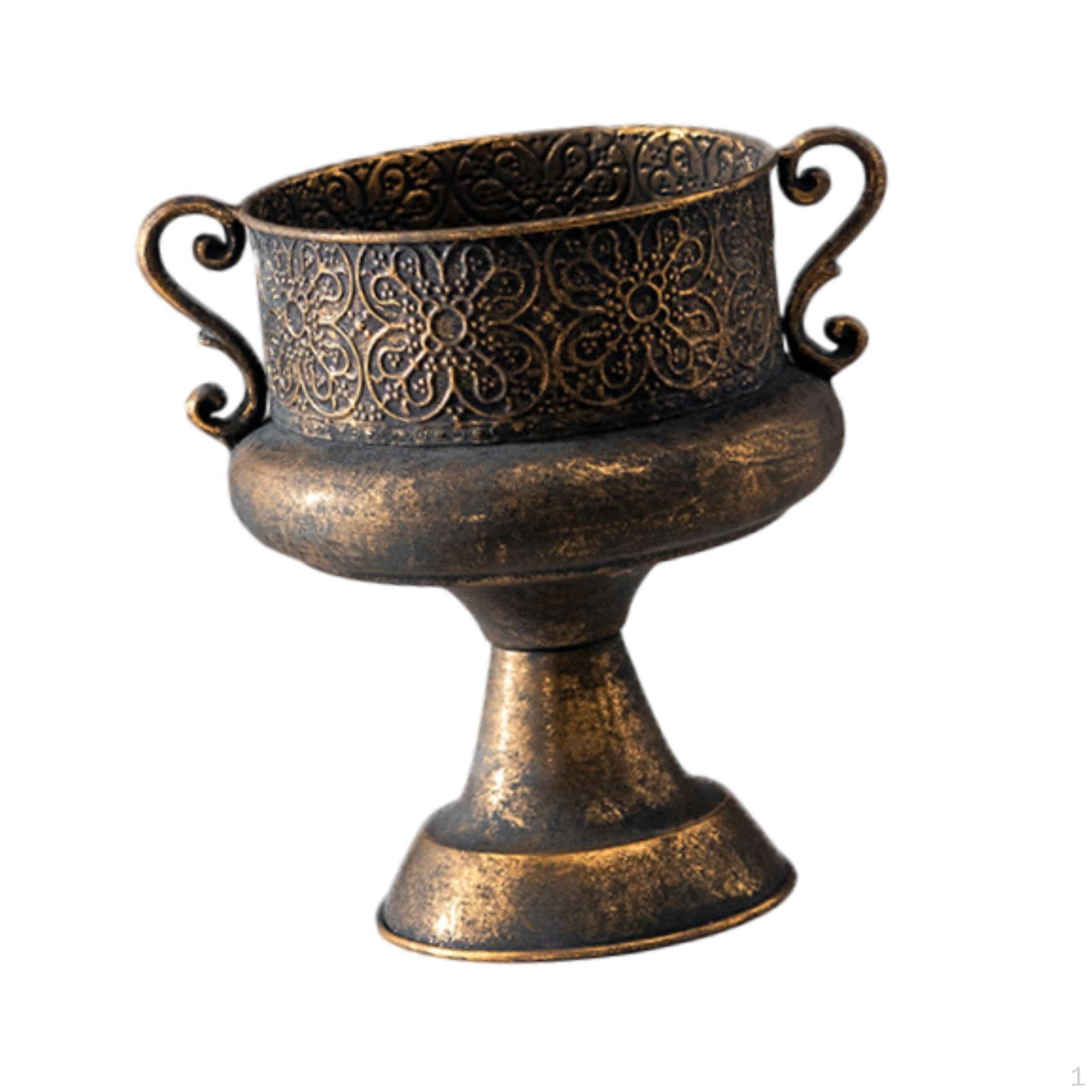 

Ваза из искусственного железа для сухих цветов, декоративный горшок для украшения дома, центральный элемент стола, урна для улицы 25.5x27cm