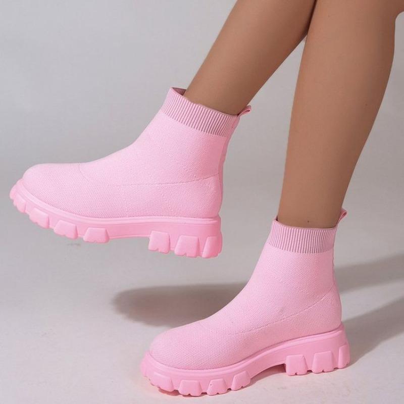 Sports Boots Women's Autumn and Winter New Women's Boots Plus Size One Foot Sock Boots