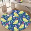 1pc Parakeet Floral Office Round Area Rug, Under Office Chairs Bedroom Living Room Home Decor, Room Deco