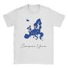 European Union Country Map and Flag T Shirt  Trendy Cool T-Shirts Short Sleeve Streetwear Tops Beach Cotton Oversize Tees