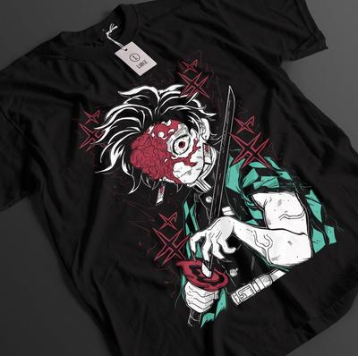 Demon Slayer Shirt Tanjiro T-Shirt Zenitsu KNY Nezuko Inosuke Akaza Muzan Tee