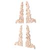 AEE4-4Pcs/Set Wood Carved Corner Onlay Applique Unpainted Frame Cupboard Cabinet Decal For Home Furniture Decoration