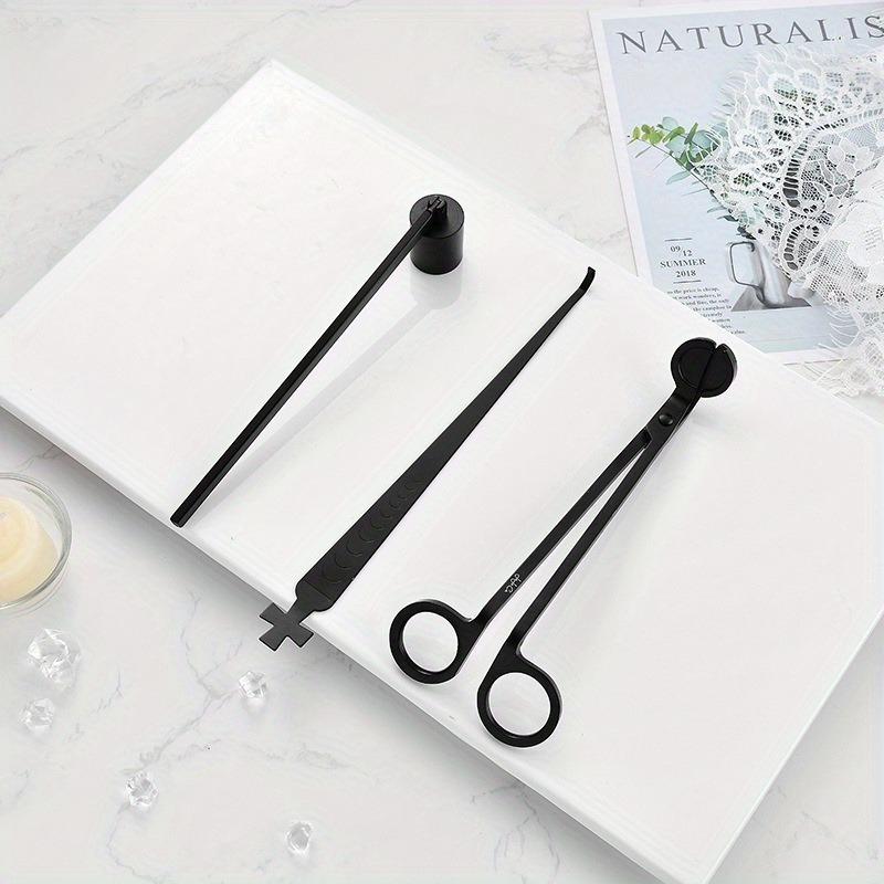 3Pcs Stainless Steel Candle Tool Set Wick Trimmer Snuffer Dipper Cutter Extinguishing Hook Candle Accessory for Home