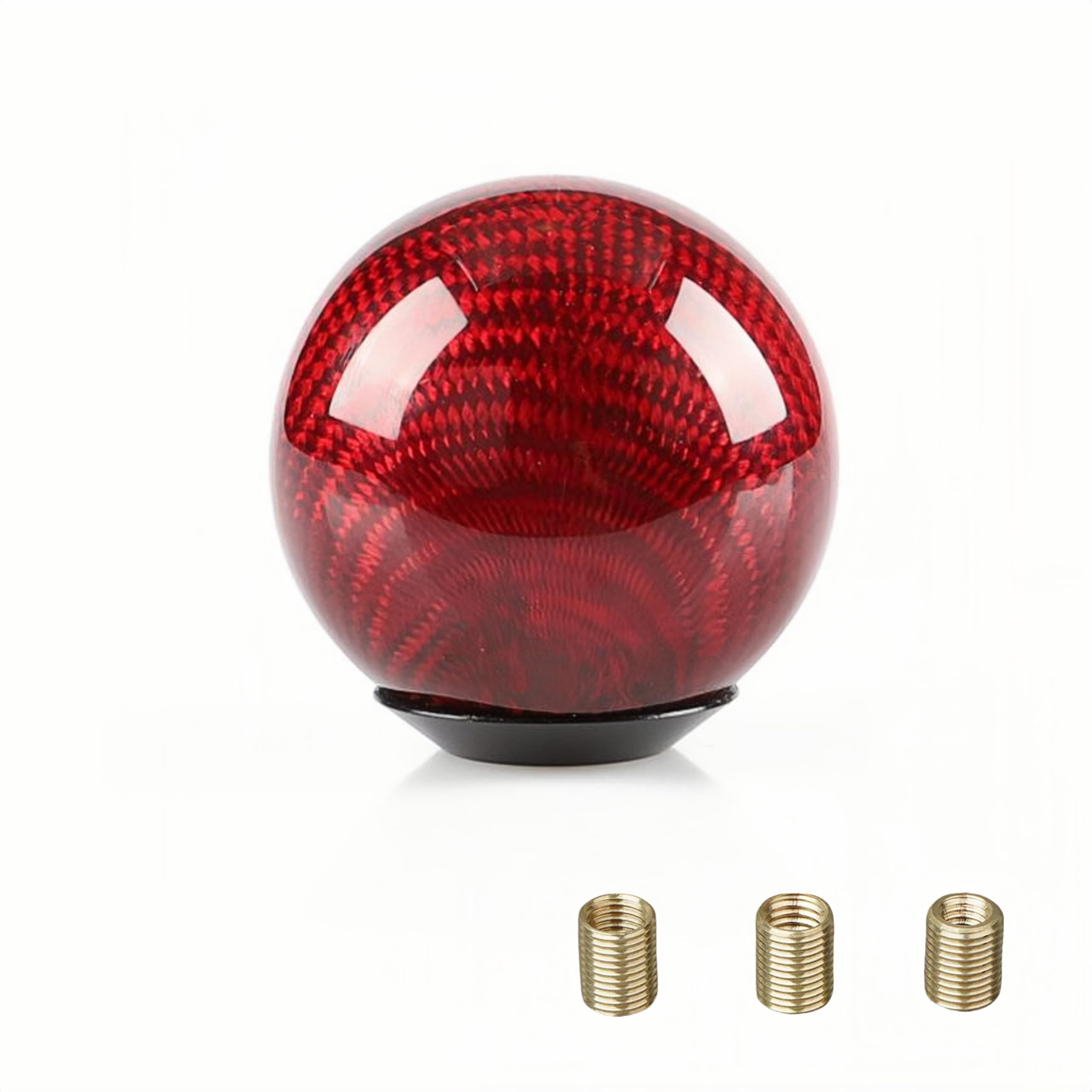 

Kuroobaa Car Shift Knob Round Real Carbon M8 x P1.25 / M10 x P1.25 красный