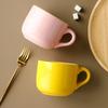 Large Capacity Ceramic Cup Household Girls' Mug Milk Oatmeal Breakfast Cup Microwave Oven Belly Cup